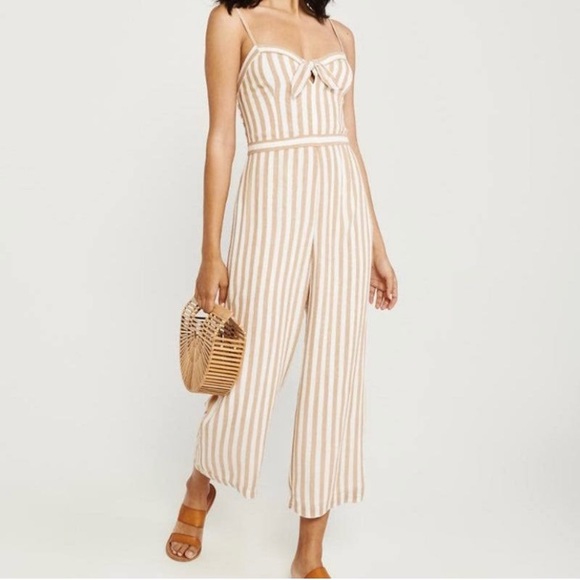 Abercrombie & Fitch Pants - Abercrombie & Fitch Striped Tie Front Jumpsuit NWT